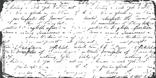 Fotografie Old vintage handwritten letter with illegible cursive script text on aged paper