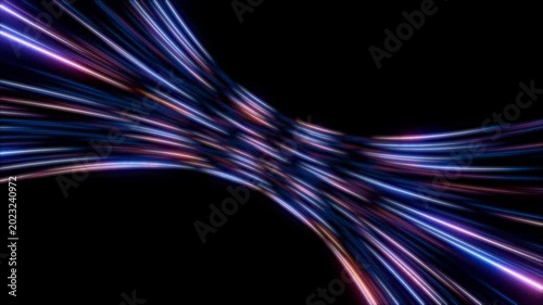 Futuristic light speed lines on dark background