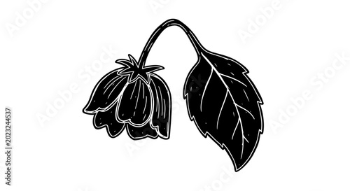 Konstfotografi Wilting Flower Silhouette Icon Vector Art