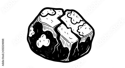Tableau sur toile Cracked rock illustration with abstract patterns