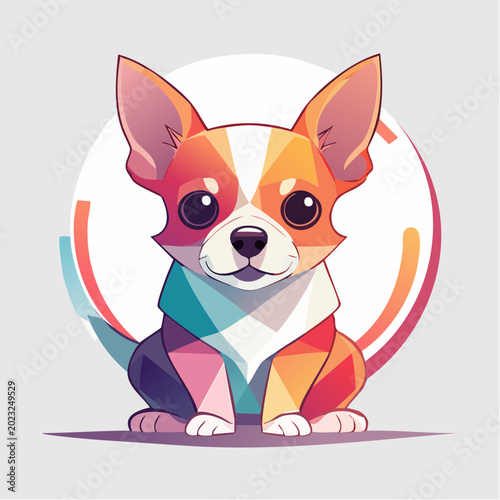 Geometric Chihuahua Dog Illustration