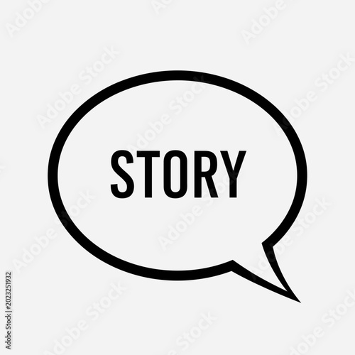 Slika na platnu Speech bubble with the word STORY inside, minimalist design, communication conce