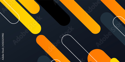 Fotografía Abstract orange, yellow, and gray geometric