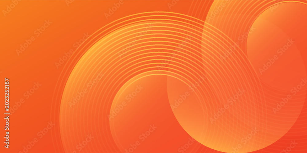 Obraz premium Abstract vermillion orange circular shapes background.