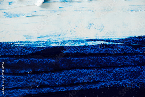 Yellow, green and blue abstract oil paint splatter