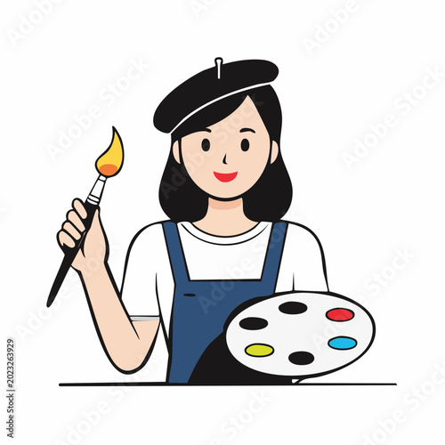 Artist with Paintbrush and Palette