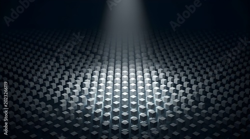 Gray cubes with spotlight