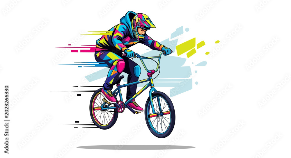 Obraz premium Professional cyclist riding a bicycle quickly.