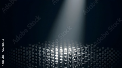 Spotlight on a group of 3D cubes