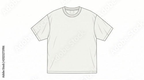 A simple white oversized t-shirt vector illustration on a plain background.