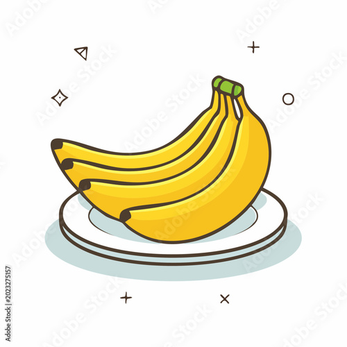 Bunch of Yellow Bananas on a Plate