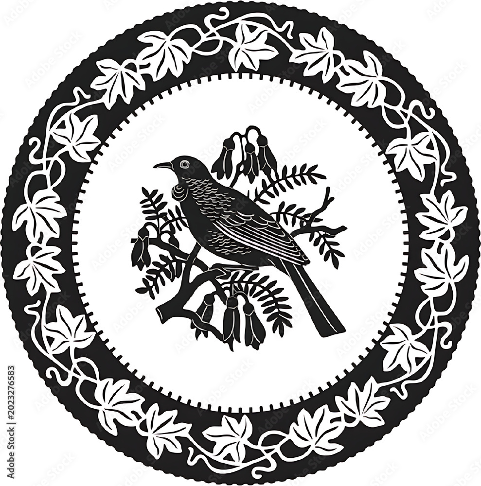 Fototapeta premium vector stamp with bird