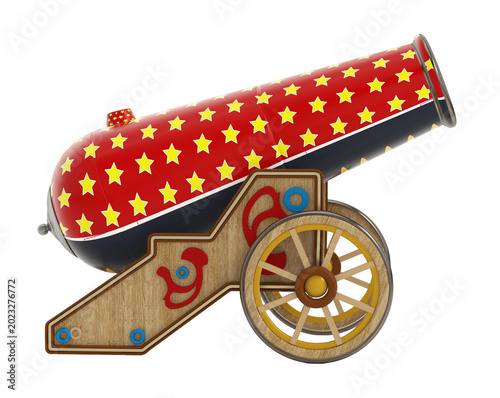 Fotografie Circus cannon isolated on transparent background. 3D illustration