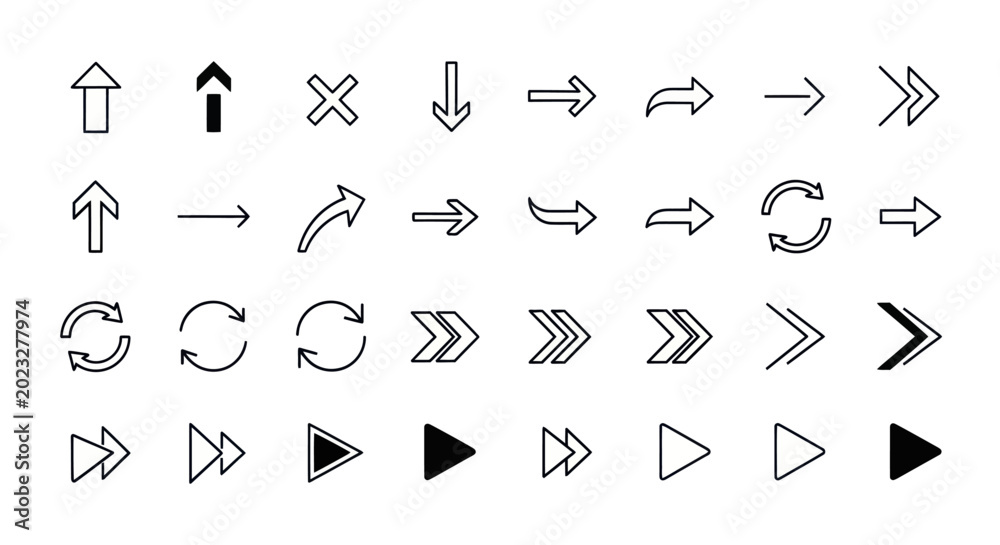 Fototapeta premium Arrow icons set for digital design