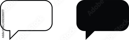 Bild auf Leinwand Rounded rectangle speech bubble icons set for simple digital communication and m