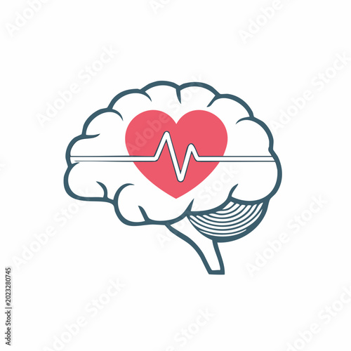 Brain Heartbeat EKG Icon