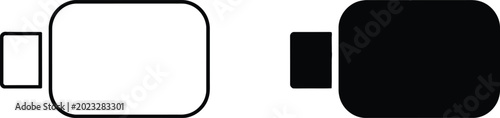 Photos Two battery level icons showing empty and full status for mobile devices and dig