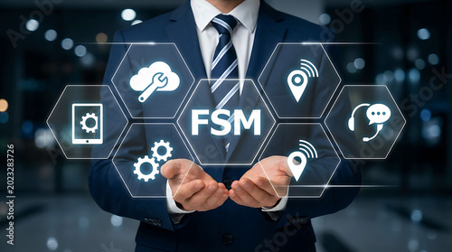 Field Service Management concept FSM software for business automation
