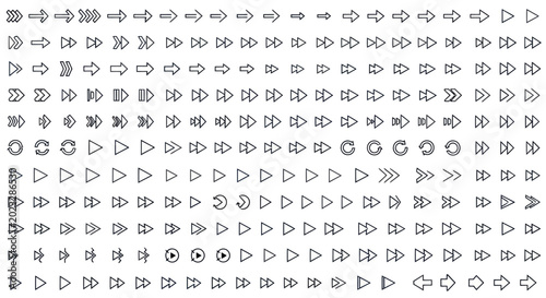 Arrow icons set for web design and navigation