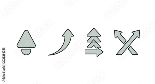 Arrow icons set for web design and navigation