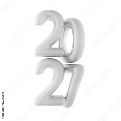 Happy new Year 2027 3D Rendered Text 4K PNG