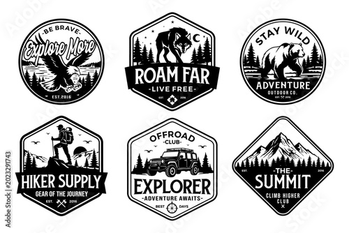 RETRO VINTAGE OUTDOOR ADVENTURE LOGO BADGE PATCH FOR HAT, T-SHIRT, STICKER