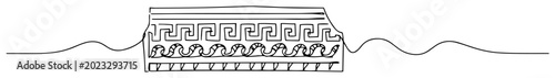 Foto doric capital with meander border line icon - minimalist vector illustration