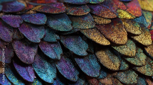 Jewel toned butterfly wing mosaic of shimmering scales, rich purple blue and gold highlights, textured composition for art and decor projects, tactile glossy finish and vibrant color transitions,