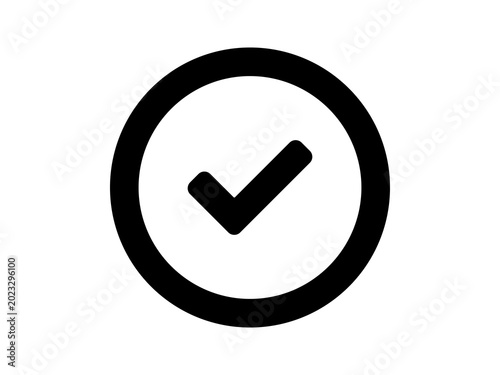 Black check mark in circle PNG on Transparent Background