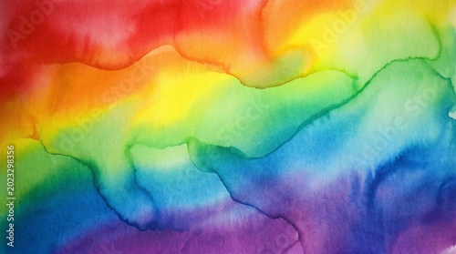 Artistic Rainbow Ink Bleed Watercolor Background