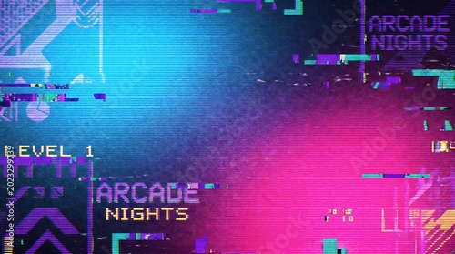 Cyberpunk Glitch Arcade Nights Neon Gamer Aesthetic Background