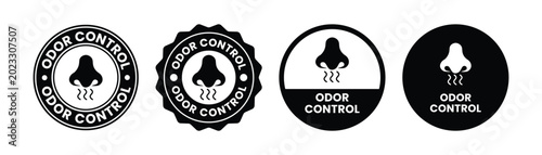 Foto odor control icon set black and white nose with scent waves illustration