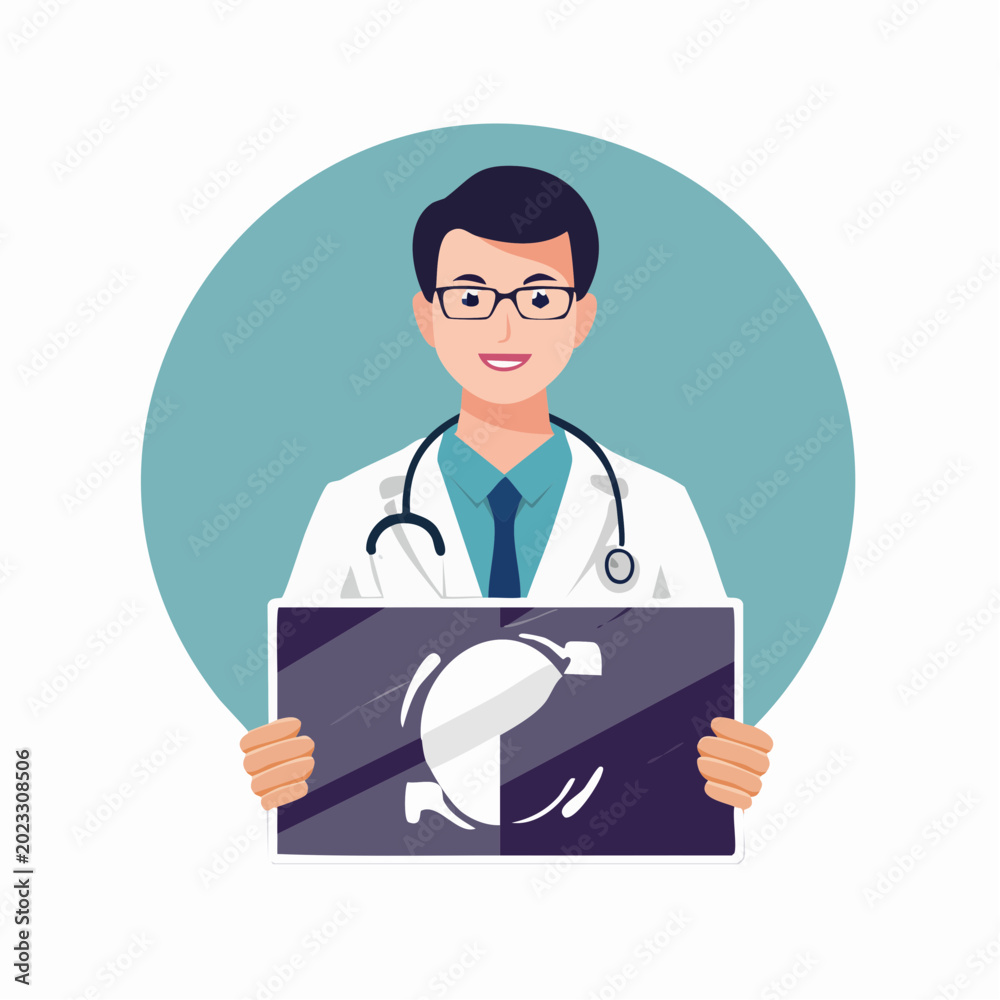 Fototapeta premium Doctor Holding Medical X-ray Scan