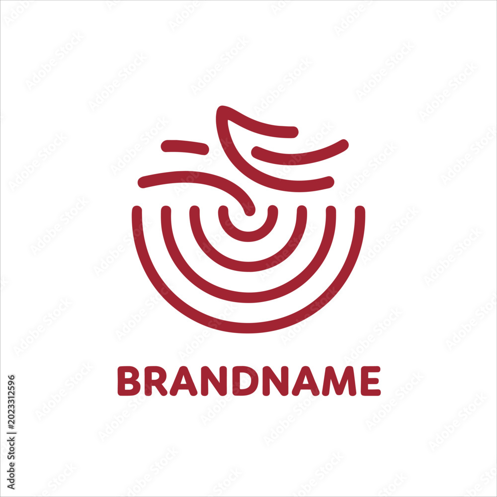 Obraz premium Ramen Logo Design Illustration. Ramen menu logo template with bowl. Japanese food logo stock vector Illustration