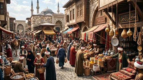  A lively 15th-century Ottoman Empire marketplace