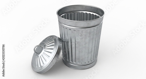 metal trash bin