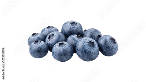 Valokuva Fresh blueberries isolated on transparent background cut out