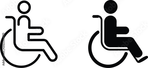 Disabled icon, wheelchair symbol vector illustration with modern flat style for accessibility, inclusion, and public service interface design