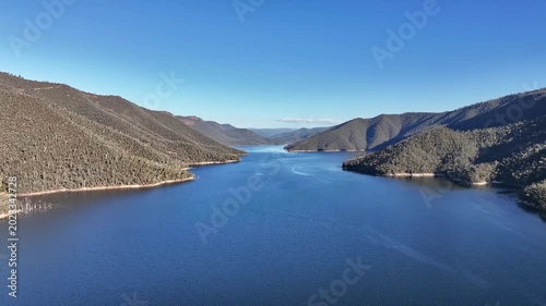 Spectacular aerial footage of Talbingo Dam NSW Australia