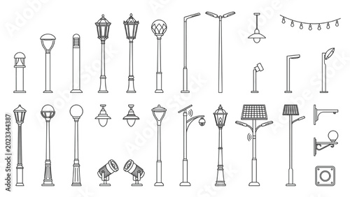 Architectural Lighting CAD Blocks with Street Lamps Bollards Spotlights and Fixture Elements