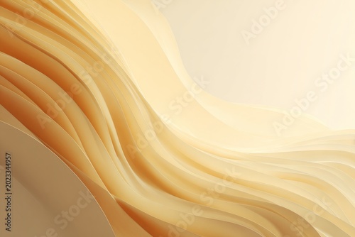 Abstract yellow waves in minimalist design with flowing curves