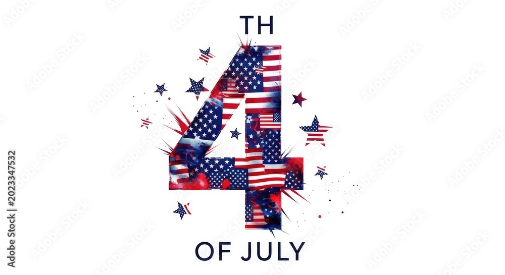 Obraz premium Patriotic 4th of july independence day american flag design