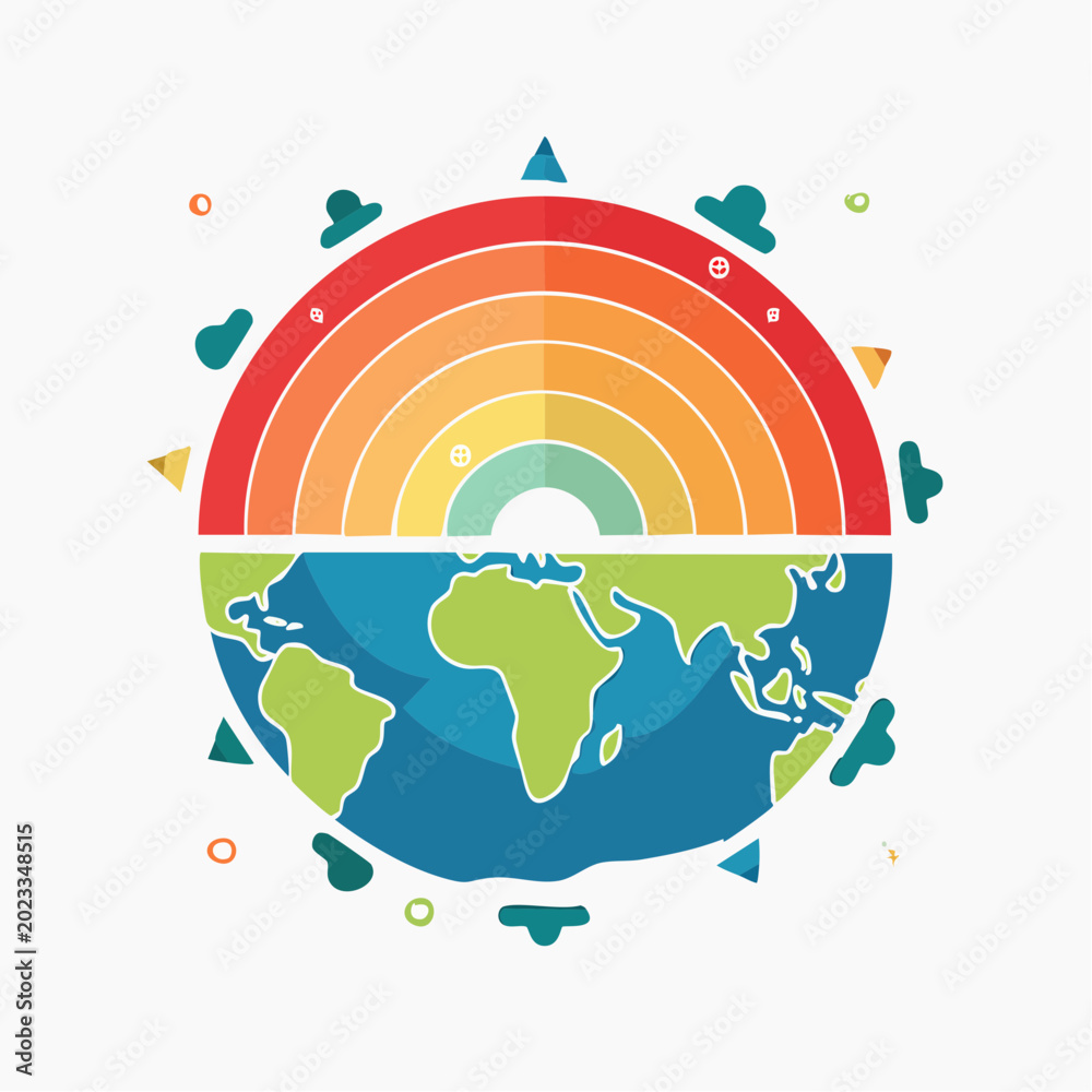 Fototapeta premium Abstract Earth and Rainbow Graphic
