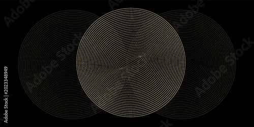Bilde på lerret black and gold luxury background with dynamic wave composition