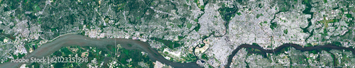 Konstfotografi Philadelphia Urban Area in the USA Viewed from Space – Delaware River, Cityscape