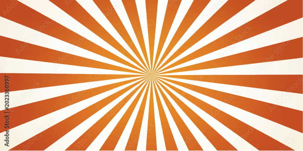 Obraz premium An orange and yellow retro grunge sunburst background vector illustration featuring vintage textured rays and starburst light beams on a summer backdrop