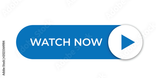 Watch Now CTA Button UI Design Blue Pill Shape with Play Icon Modern Streaming Interface