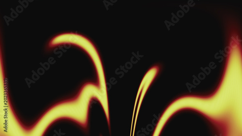 Golden Fiery Swirls in Darkness