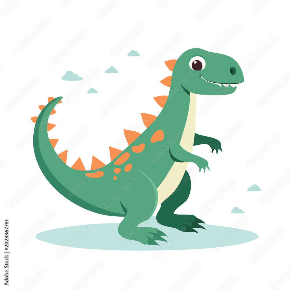 Fototapeta premium Cute Cartoon Dinosaur Illustration