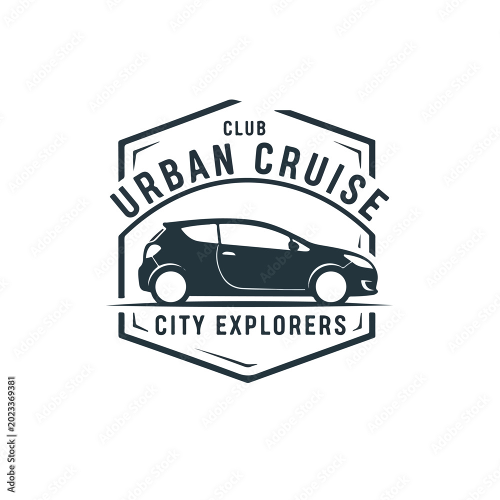 Fototapeta premium Urban Cruise Club Logo. Car Emblem. City Explorers Badge.
